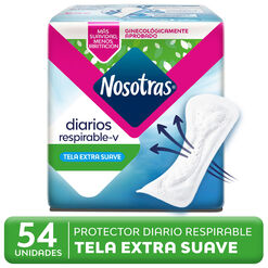 Protector Diario Nosotras Respirable V Tela Extra Suave 54 un