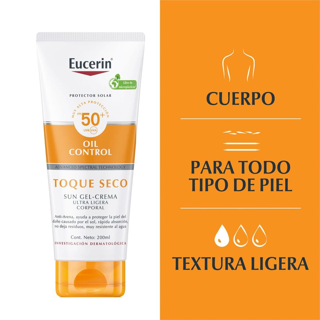 Protector Solar Eucerin Oil Control Toque Seco 200 mL, , large image number 3