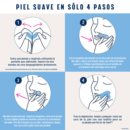 Veet Bandas Depilatorias Faciales Piel Sensible 16un. Pure & Fresh, , large image number 3