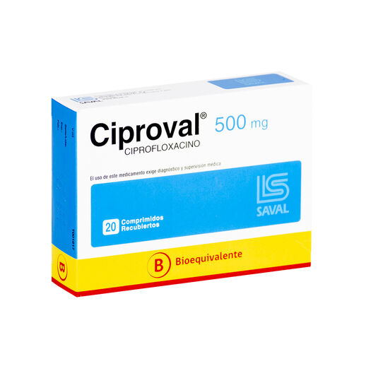 Ciproval 500 mg x 20 Comprimidos Recubiertos, , large image number 0