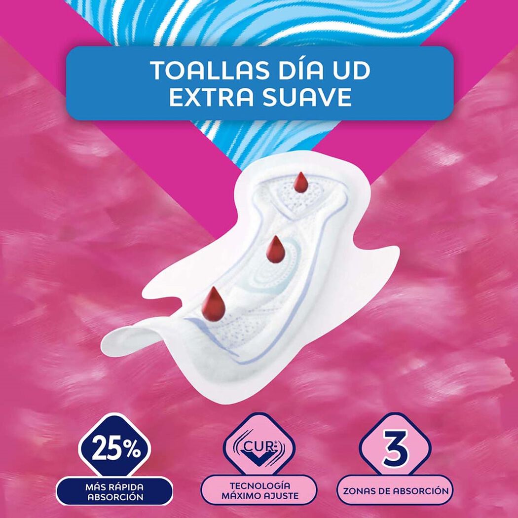 Toalla Higi&eacute;nica Nosotras Ultra Delgada Tela Suave Algod&oacute;n Flujo Regular 16 un, , large image number 2