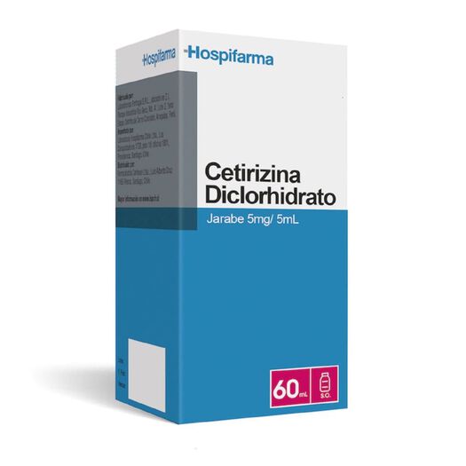 Cetirizina 5 mg/5 ml x 60 ml Jarabe HOSPIFARMA CHILE LTD, , large image number 0
