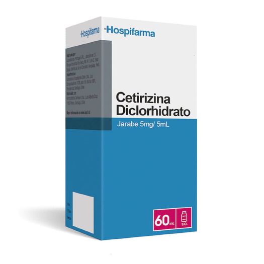 Cetirizina 5 mg/5 ml x 60 ml Jarabe HOSPIFARMA CHILE LTD, , large image number 0