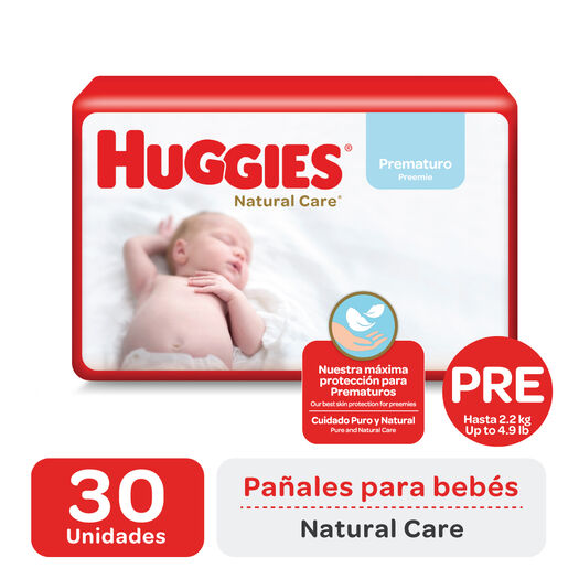 Pañales Huggies Natural Care Prematuro 30 un, , large image number 0