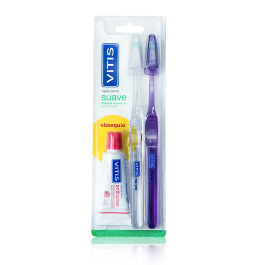 Cepillo de Dientes Vitis Duplo Suave 2 un + Pasta Dental 15 mL, , large image number 0