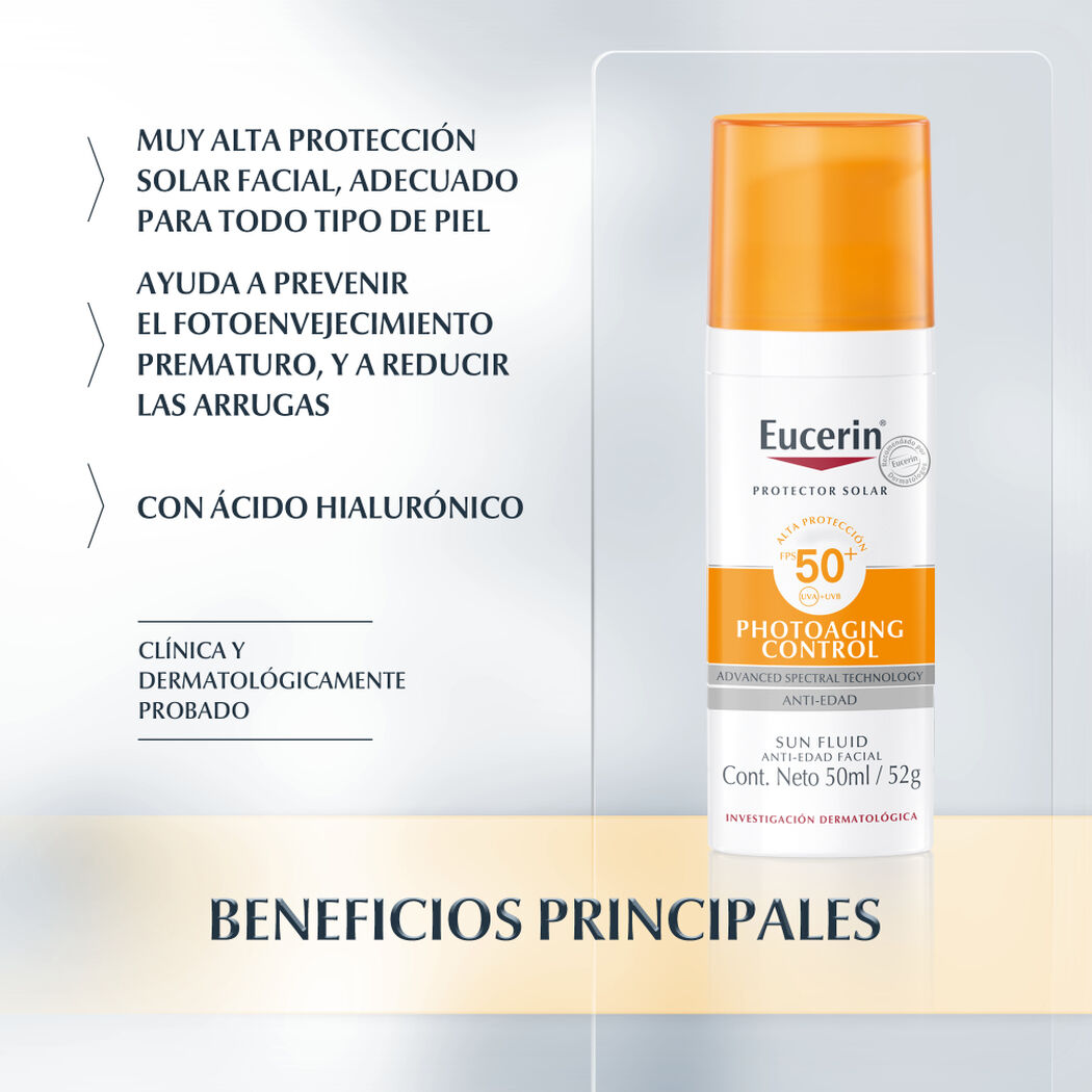 Protector Solar Eucerin Photoaging Control Antiedad Fps50+ 50 mL, , large image number 1