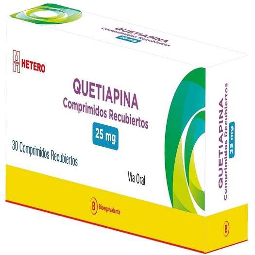 Quetiapina 25 mg x 30 Comprimidos Recubiertos SEVEN PHARMA CHILE SPA, , large image number 0