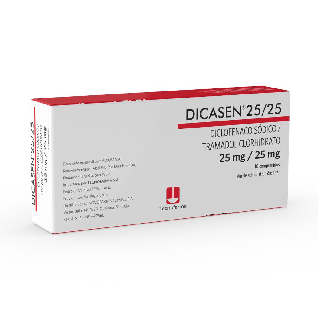 Dicasen 25/25Mg 10 Comprimidos, , large image number 0