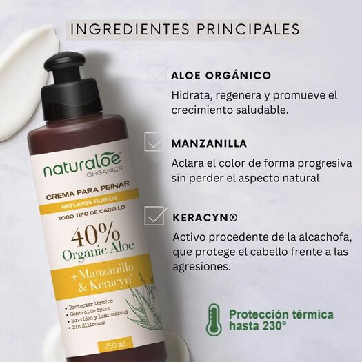 Crema de Peinar Naturaloe Reflejos Rubios 250mL, , large image number 1