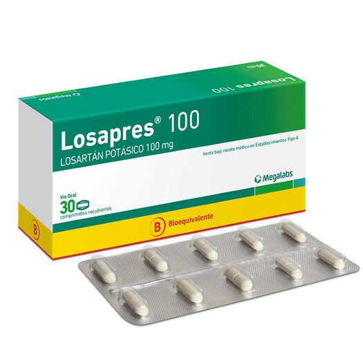 Losapres 100 mg x 30 Comprimidos Recubiertos, , large image number 0