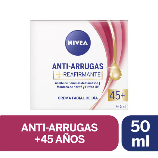 CREMA FACIAL ANTIARRUGAS 45+ REAFIRMANTE NIVEA 50 ML, , large image number 0