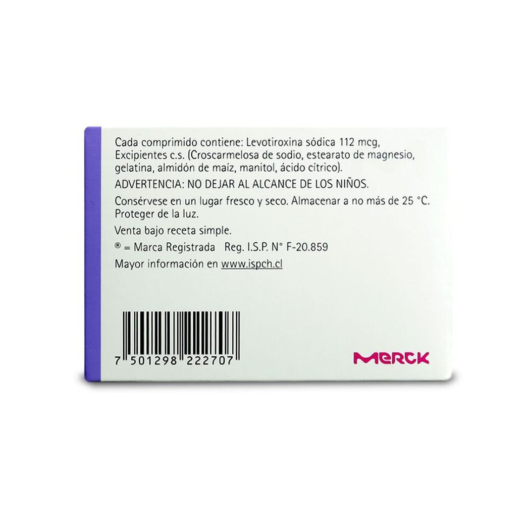 Eutirox 112 mcg x 50 Comprimidos, , large image number 1