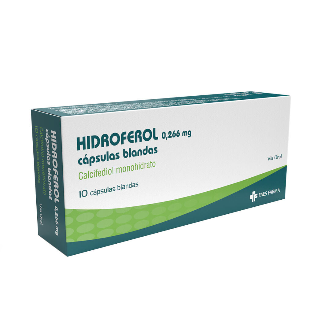 Hidroferol 0.266 mg Calcifediol 10 Cápsulas Blandas, , large image number 0