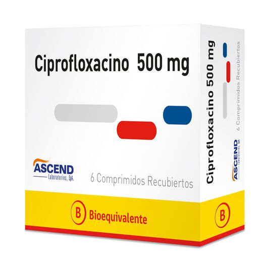 Ciprofloxacino 500 mg x 6 Comprimidos Recubiertos ASCEND, , large image number 0
