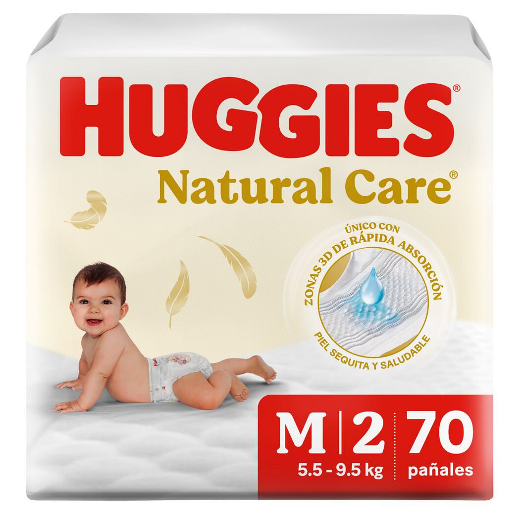 Pa&ntilde;ales Huggies Natural Care M 70 un, , large image number 0