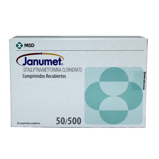 Janumet 50 mg/500 mg x 28 Comprimidos Recubiertos, , large image number 0