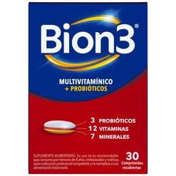 Multivitamínico con Minerales y Probióticos Bion3 30 Comprimidos Recubiertos