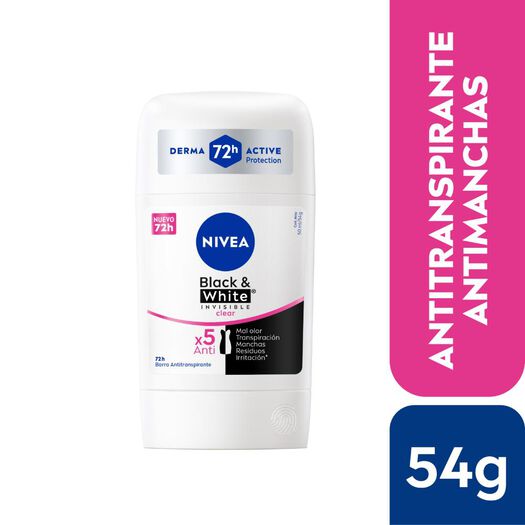 Desodorante NIVEA Barra Black Clear Femenino 54g, , large image number 0