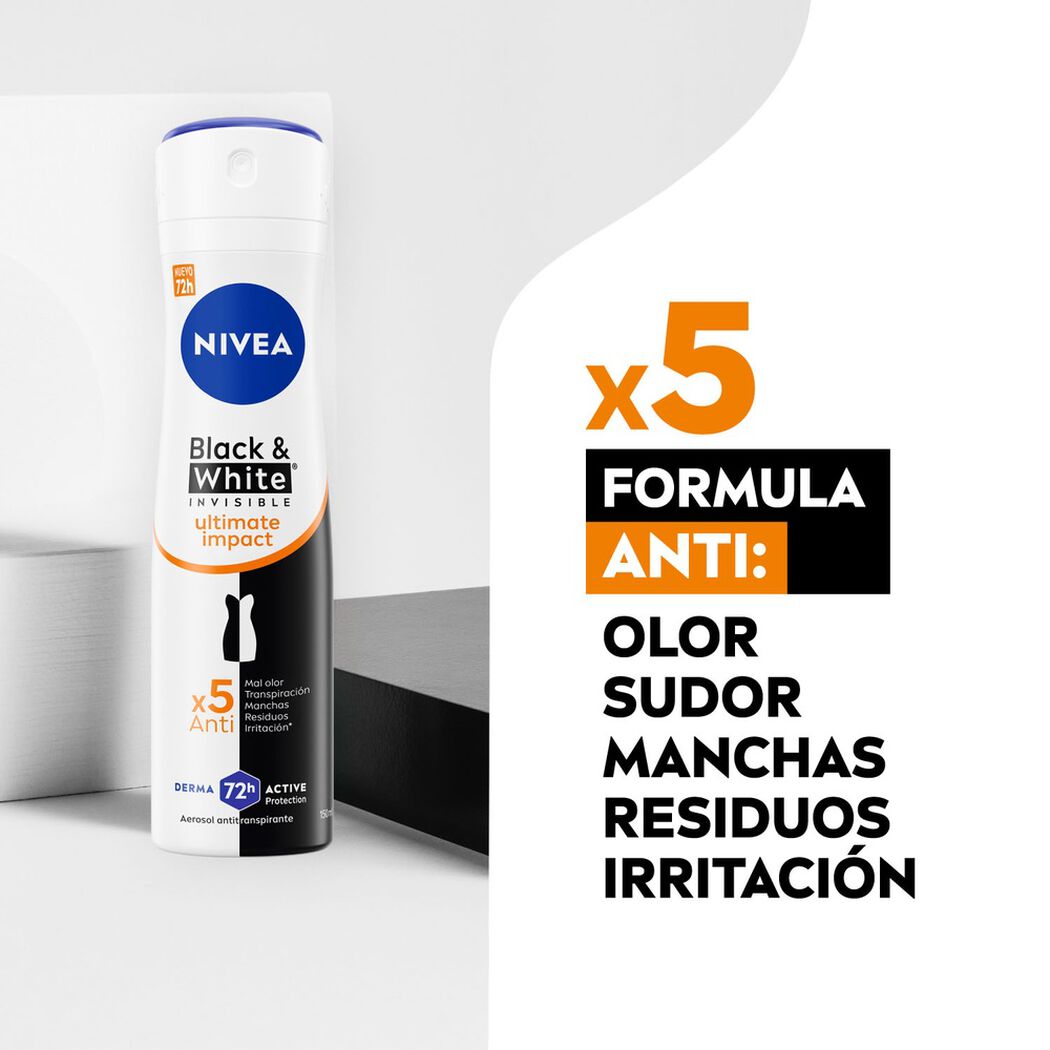 Nivea Spray B&W Ultimate Impac Fem 150Ml, , large image number 2