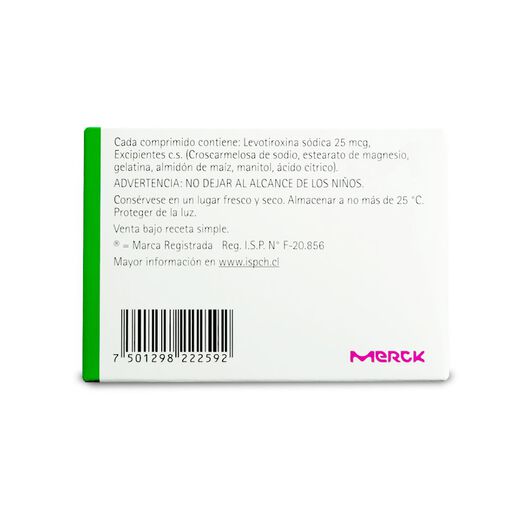 Eutirox 25 mcg x 50 Comprimidos, , large image number 1