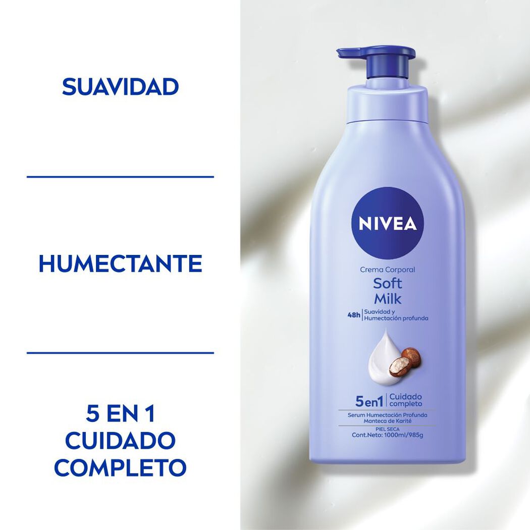Crema Nivea Body Soft Milk 1000 mL, , large image number 1
