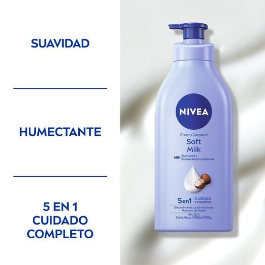 CREMA CORPORAL NIVEA SOFT MILK PIEL SECA 1000ML, , large image number 1