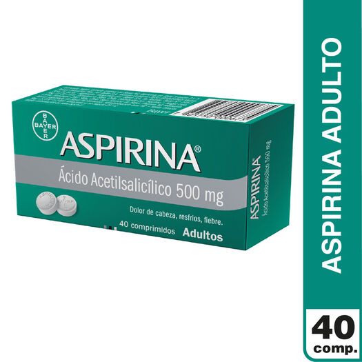 Aspirina 500 mg Adulto x 40 Comprimidos, , large image number 0