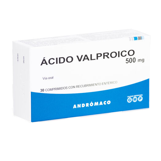Acido Valproico 500 mg Caja 30 Comp. con Recubrimiento Enterico ANDROMACO S.A., , large image number 0