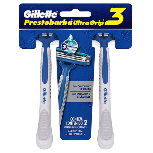 Máquina de Afeitar Gillette Prestobarba 3 Ultra Grip 2 un, , large image number 4