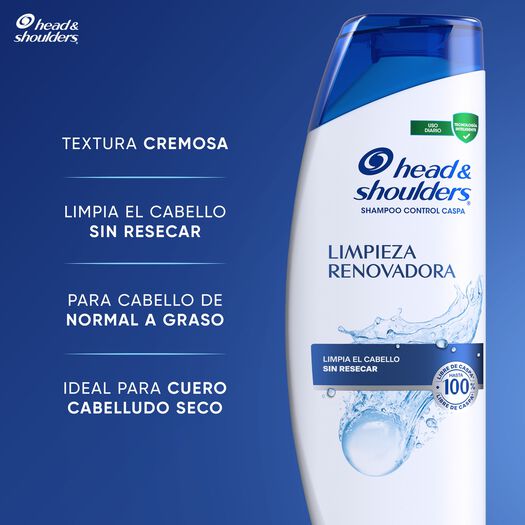 Shampoo Head & Shoulders Limpieza Renovadora 375 mL 2 un, , large image number 4