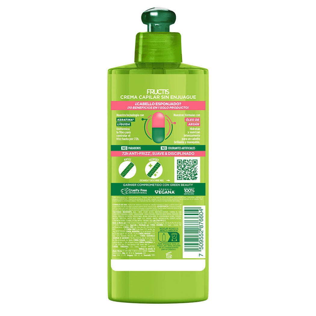 Crema de Peinar Fructis Adiós Esponjado 300 mL, , large image number 4