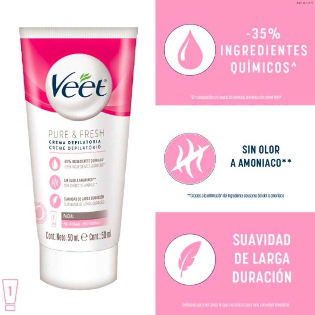 Veet Kit Crema Depilatoria Facial + Hidratante 2 x 50 ml, , large image number 2