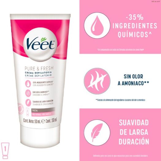 Veet Kit Crema Depilatoria Facial + Hidratante 2 x 50 ml, , large image number 2