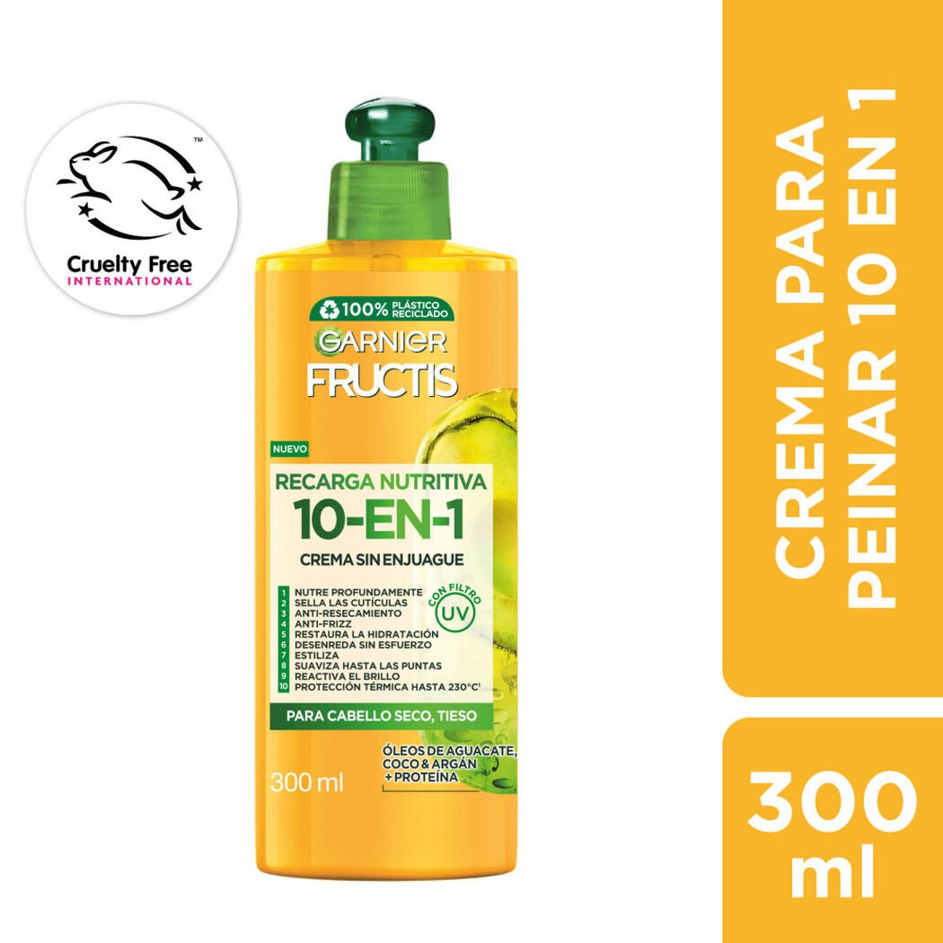 Crema de Peinar Fructis Recarga Nutritiva 300 mL, , large image number 0