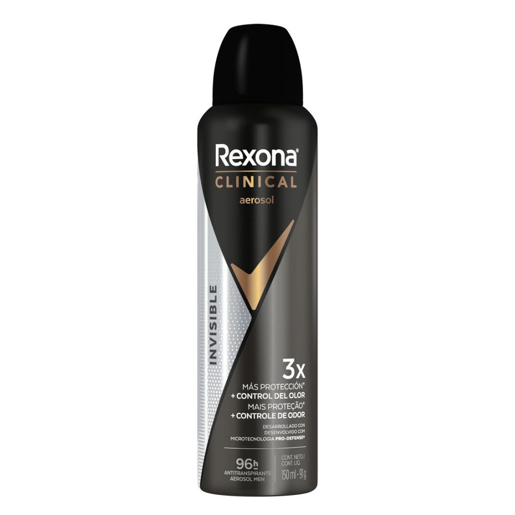 Rexona Clinical Desodorante en aerosol Men Invisible 150 ml, , large image number 3