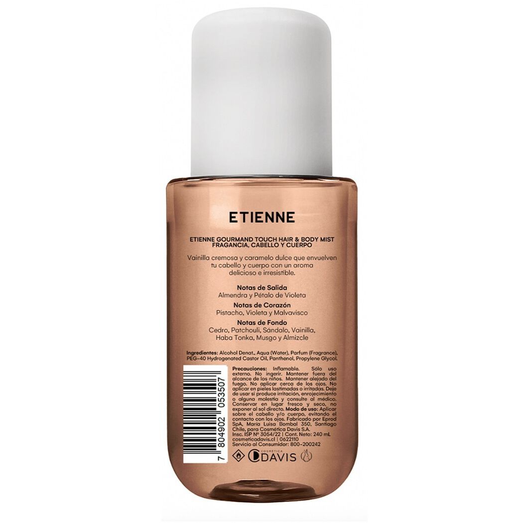 Touch Hair & Body Mist Fragancia Gourmand 240 ml Etienne, , large image number 4