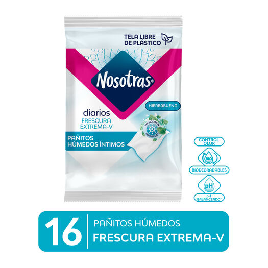 Nosotras Toalla Humeda Intima Nosotras Extra Fresh x 16 Unidades, , large image number 0