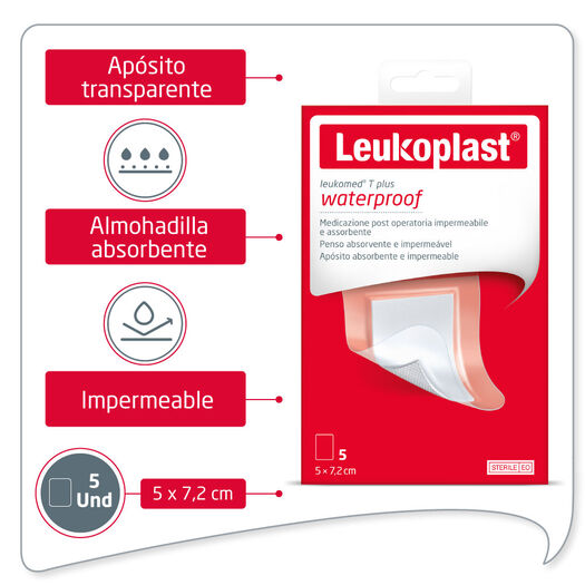 Leukoplast Leukomed T Plus Apósito Transparente 5x7.2 cm 5 Und., , large image number 0