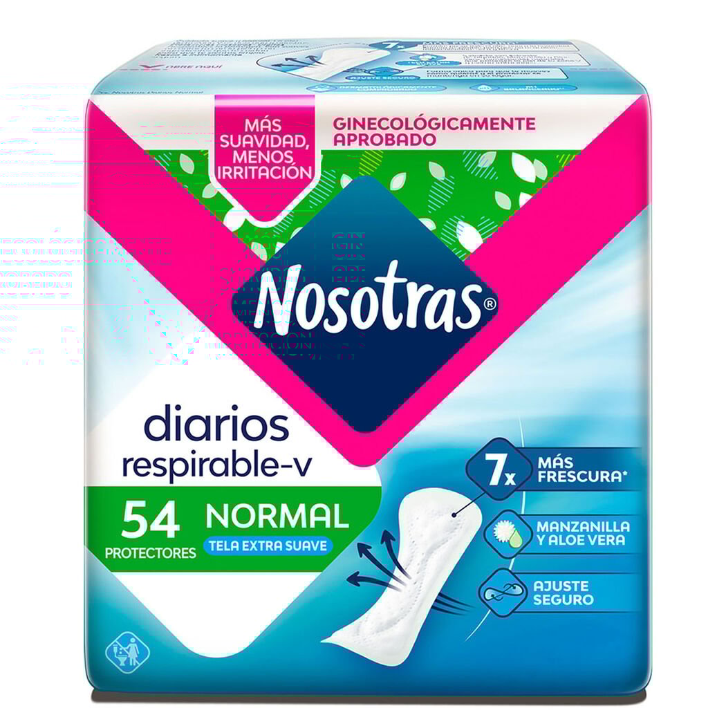 Protector Diario Nosotras Respirable V Tela Extra Suave 54 un, , large image number 1