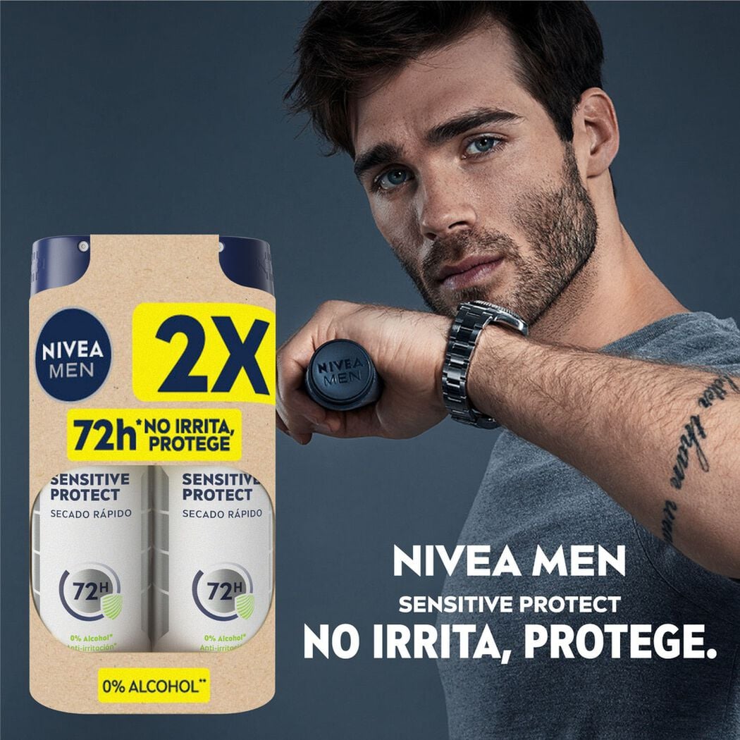 Pack Desodorante en Spray Derma Control Sensitive Nivea Men 150 ml, , large image number 2