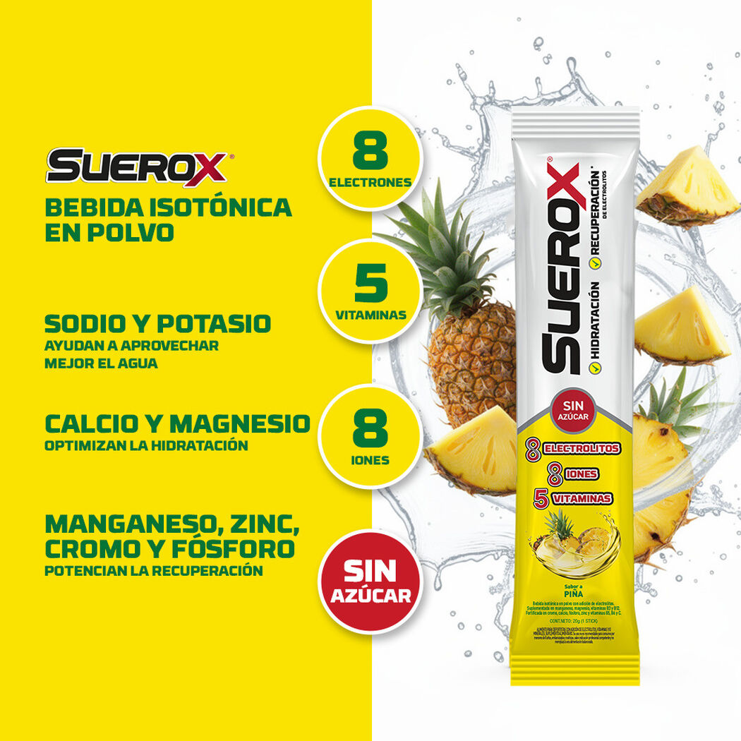 Suerox Polvo Ar&aacute;ndano Pi&ntilde;a Pack 4 Unidades de 80gr, , large image number 4