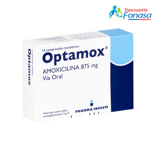 Optamox 875 mg x 14 Comprimidos Recubiertos, , large image number 0