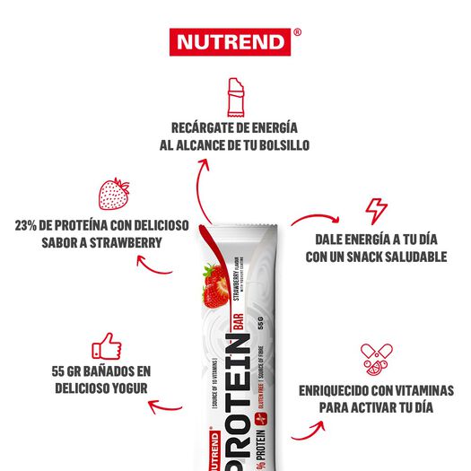 Nutrend Protein Bar Strawberry x 55 g Barra, , large image number 1
