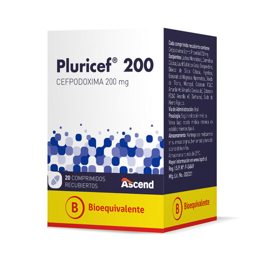 Pluricef 200 mg x 20 Comprimidos Recubiertos, , large image number 0