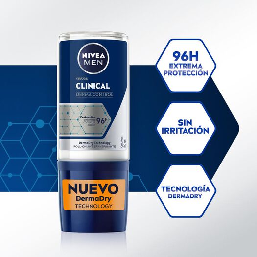 NIVEA  Clinical Antitranspirante Roll on masculino 50ml, , large image number 1