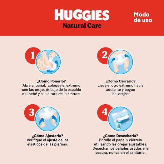 Pañales Huggies Natural Care XG 56 un, , large image number 3