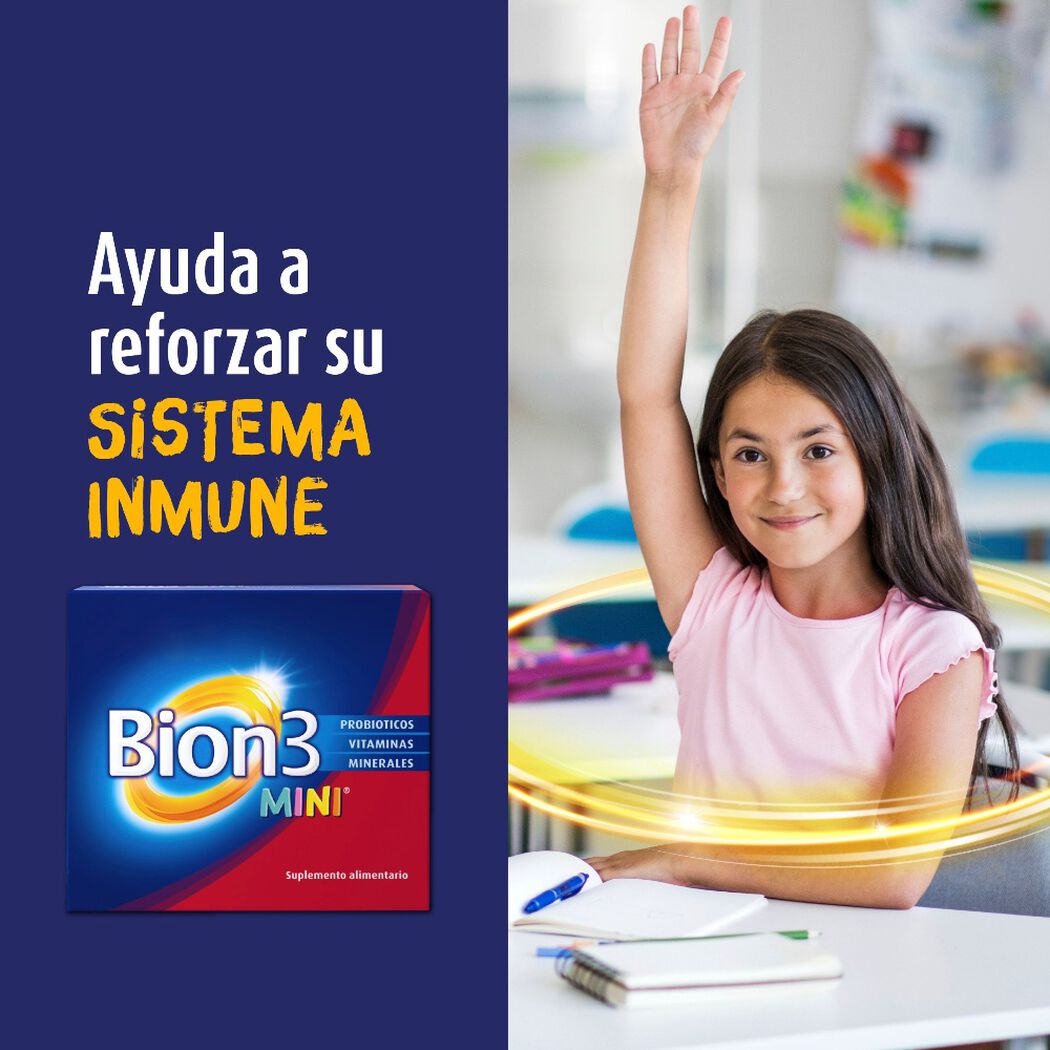 Bion3 Mini con Vitaminas, Minerales y Probióticos 30 Comprimido Masticable, , large image number 2