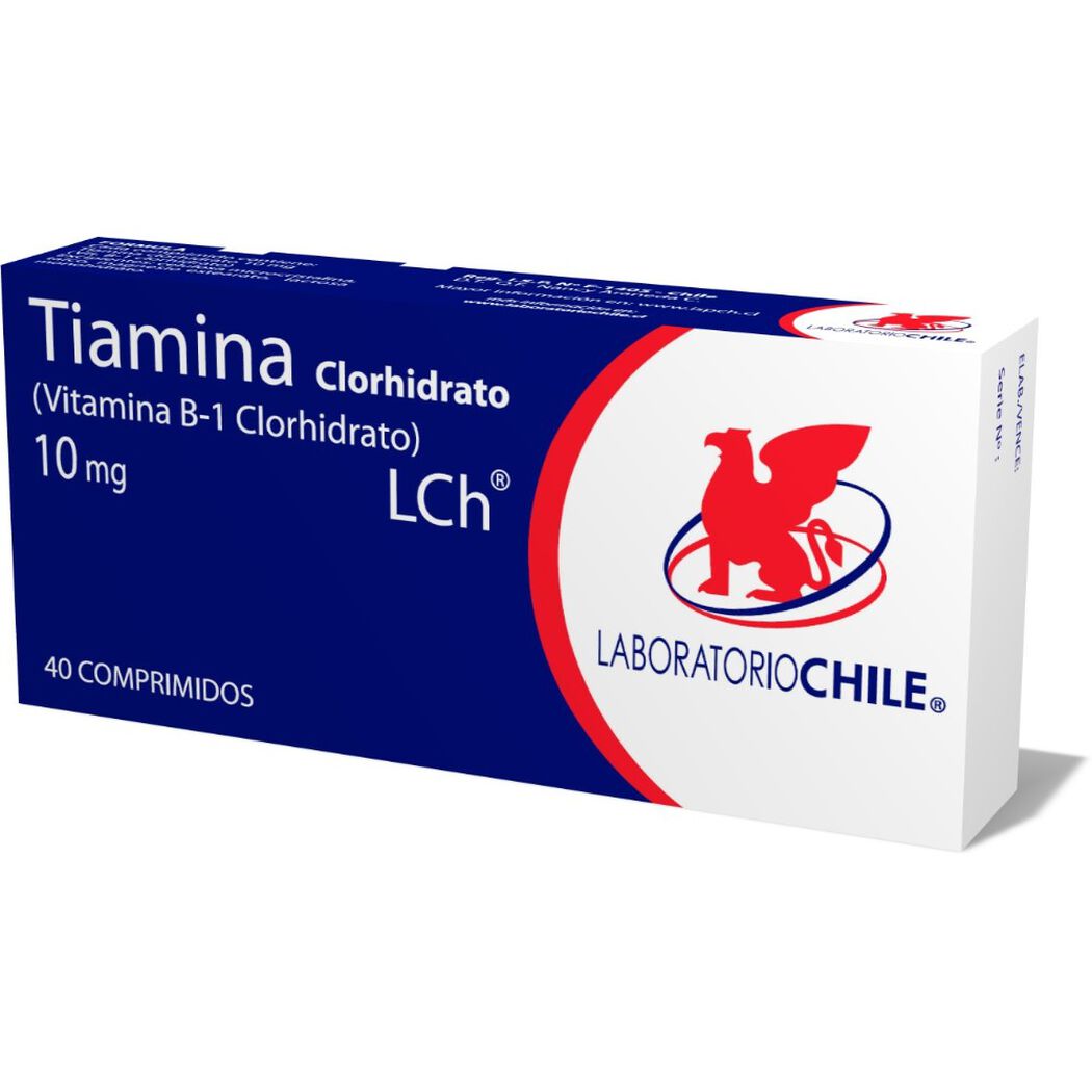 Tiamina Clorhidrato 10 mg x 40 Comprimidos CHILE, , large image number 0