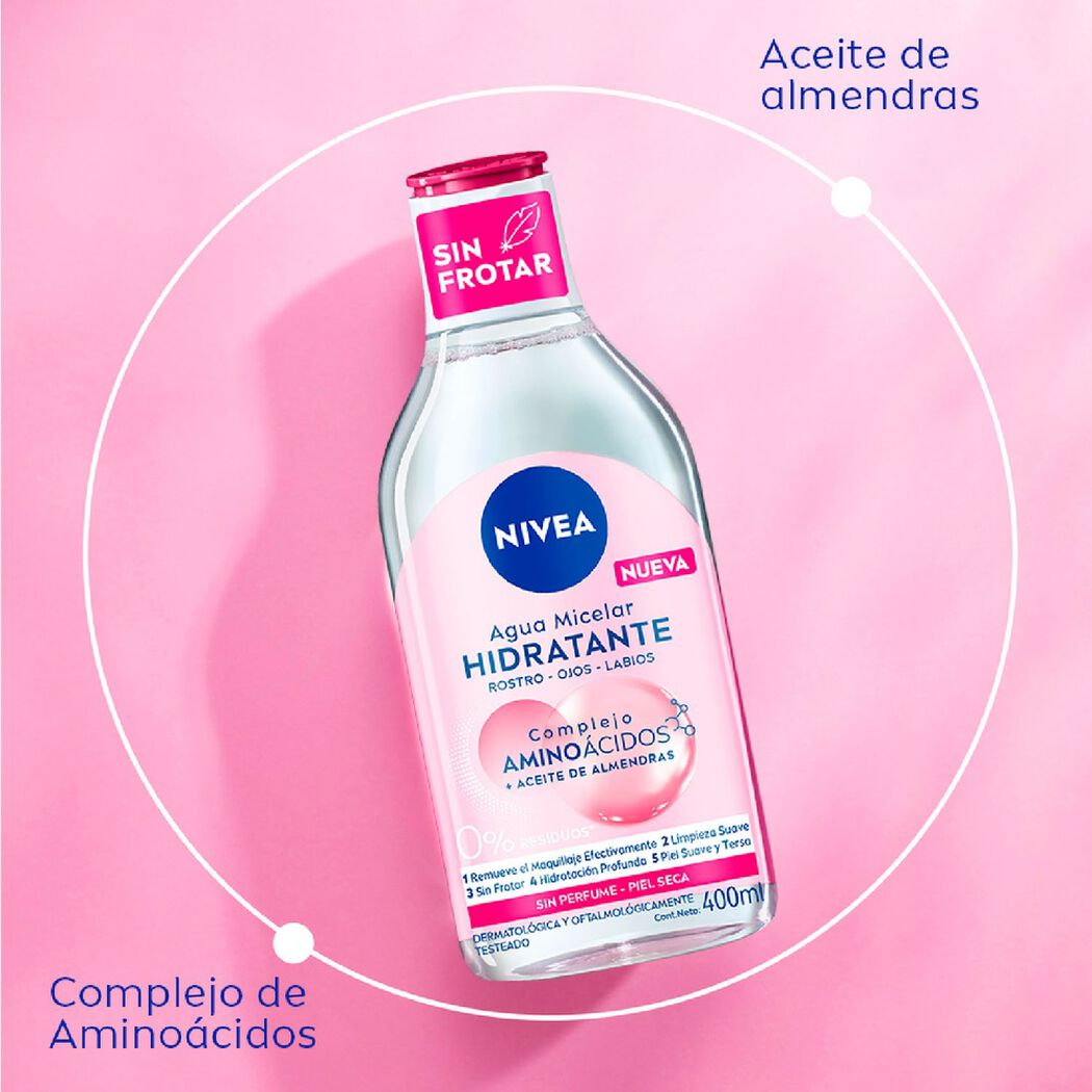 Agua Micelar Nivea Piel Seca 400Ml, , large image number 4