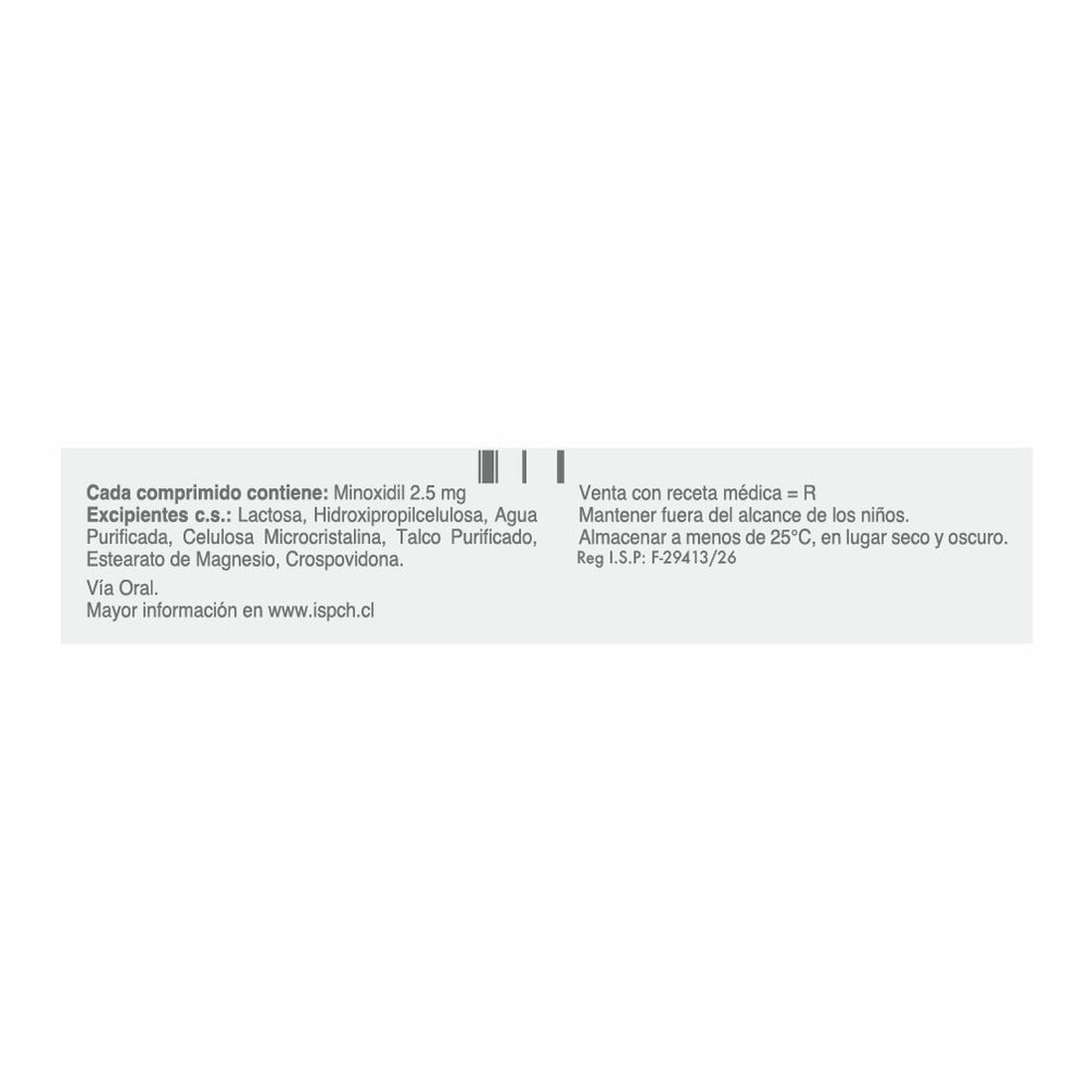 Aloxil (Minoxidil) 2,5 mg (30 comprimidos)